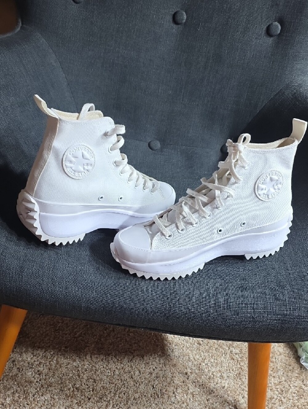 Platform High-Top Canvas Sneakers in White - Women's - Picture 8 of 8